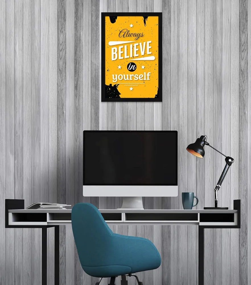 ArtX Paper Motivational Quote Always Believe In Yourself Wall Frame Art Painting