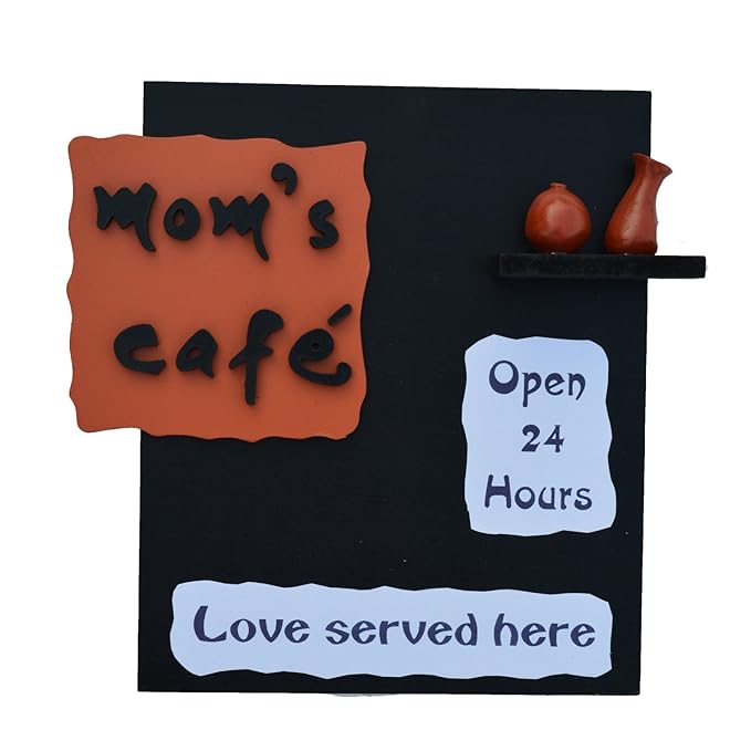 Ecraftindia Wooden Mom's Cafe Wall Hanging | Multicolour