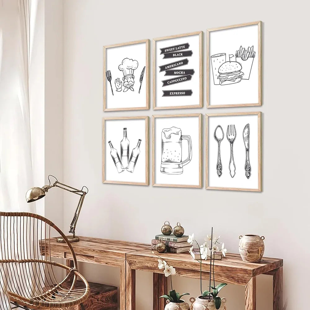 Kotart Restaurant Theme Digital Painting for Kitchen Restaurant Cafe Wall Decoration I