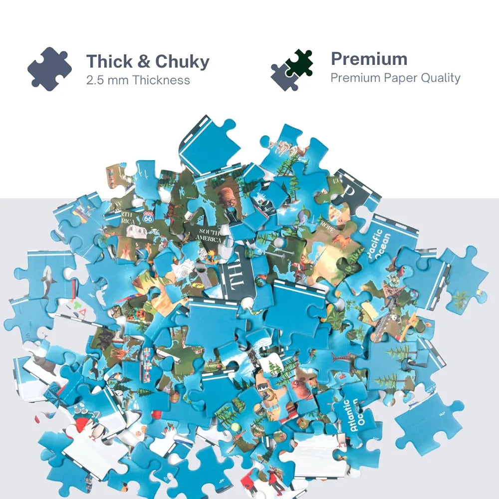 NESTA TOYS - Floor Puzzle & Game, World Map Jigsaw Puzzle, Educational Toy, Gifts for Boys & Girls Ages 6 to 14 | Geography for Kids | 108 pcs, 70 x 50 cm