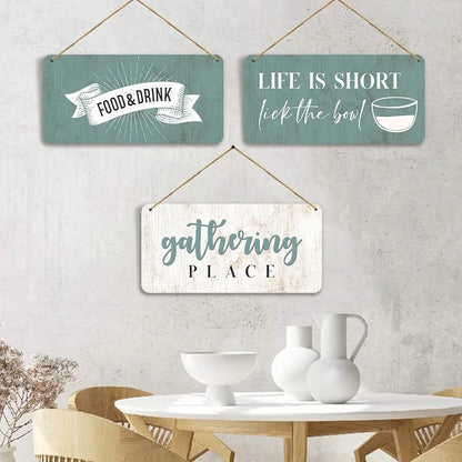 Kotart Kitchen Quotes Wooden Wall Art Hanging for Restaurant Bar Dianing Area 3