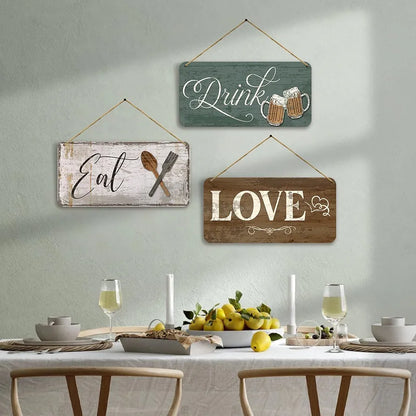 Kotart Kitchen Quotes Wooden Wall Art Hanging for Restaurant Bar Dianing Area 7
