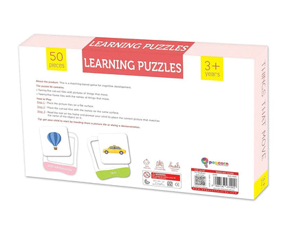 Popcorn Games & Puzzles Learning Puzzles Things That Move for Kids |Improves Focus, Memory,Logic & Fine Motor Skills with 50 Pieces