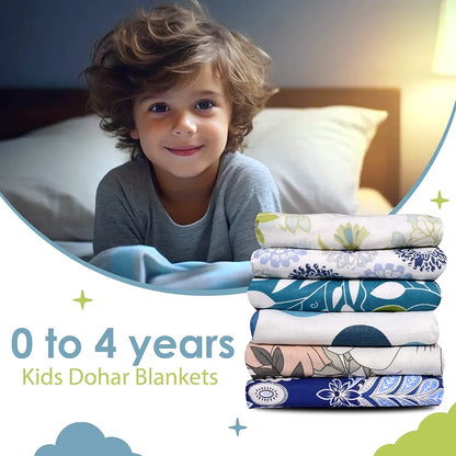 Divine Casa Floret 100% Cotton Single Kids Dohar 120 GSM Soft & Lightweight Throw Blanket Colour Green Banana
