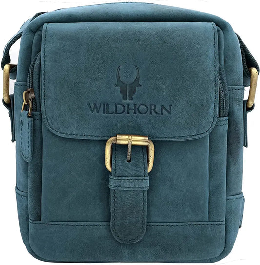 WildHorn Leather Sling Messenger Bag for Men I Multipurpose Crossbody Bag I Travel Bag with Adjustable Strap I Utility Bag I Dimension : L-6 inch W-2.7 inch H-8.5 inch