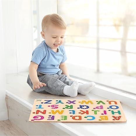 Webby Wooden Alphabets Montessori Educational Pre-School Puzzle Toy for 2+ Years Kid