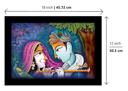Lifehaxtore Krishna Radha Art Framed painting Abstract Art - Radha Krishna Model 1