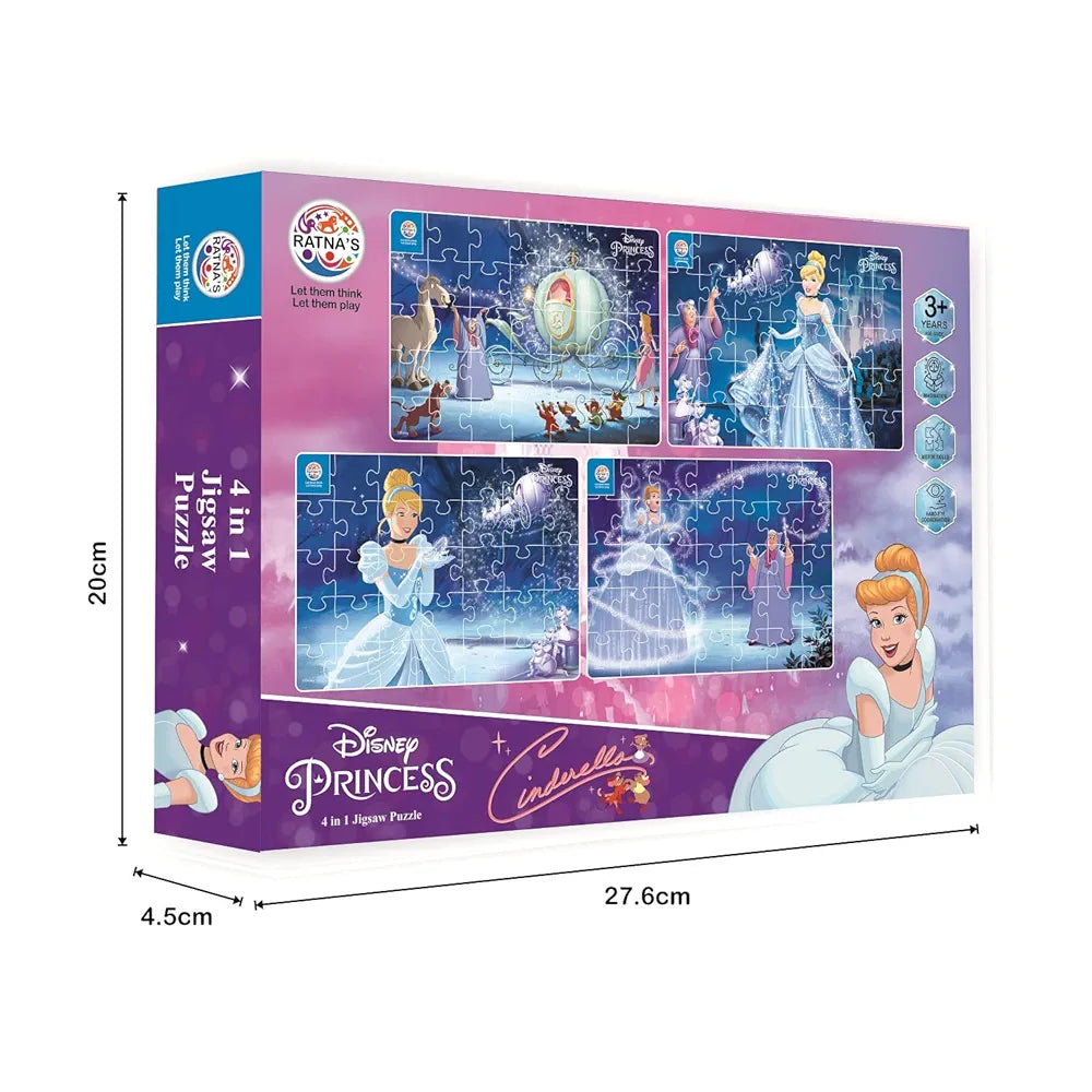 Ratna's 4 in 1 Disney Jigsaw Puzzle 140 Pieces for Kids. 4 Jigsaw Puzzles 35 Pieces Each 