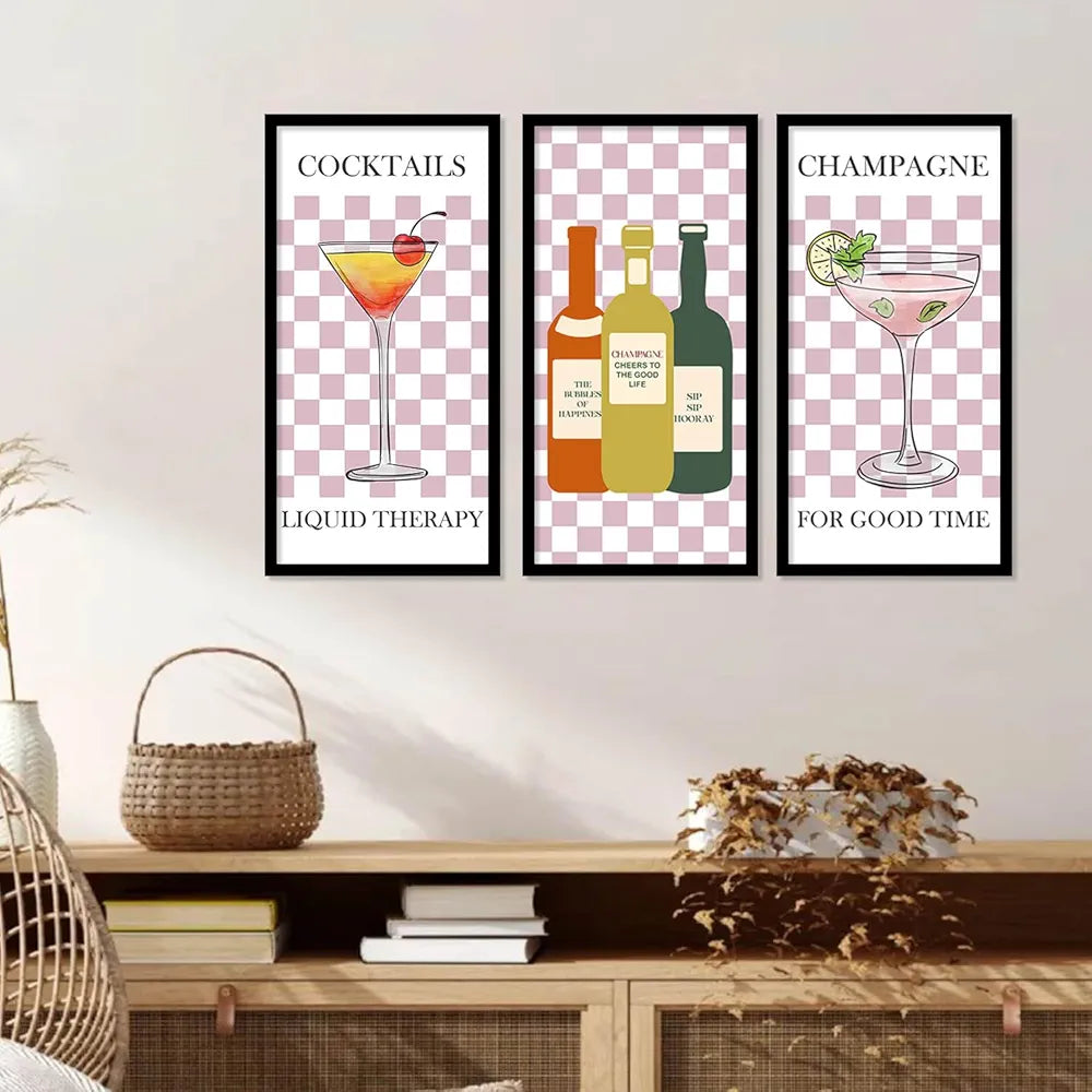 Kotart - Framed Posters for Cafe/Restaurant Cocktails  Set of 3