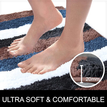 Luxe Home Jericho Doormat 2500 GSM Super Soft Microfiber Anti-Skid Mat Colour Roack Brown 40x60 cm (Pack of 2)