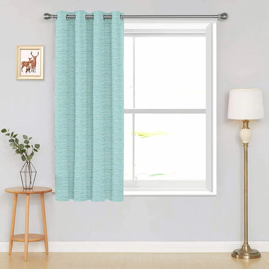 Divine Casa Premium Blackout Curtain 5 Feet Room Darkening Noise Reducing & Thermal Insulated Polyester Panel Mediumaquamarine (Pack of 1)