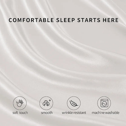 Cloth Fusion Satin Bedsheet for King Size Bed Perfect Set of 1 Satin Sheet 2 Pillow Covers H603 115 TC White