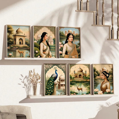 Kotart Premium Digital Traditional Art Paintings with Frame Home Decor Items Pack of 6