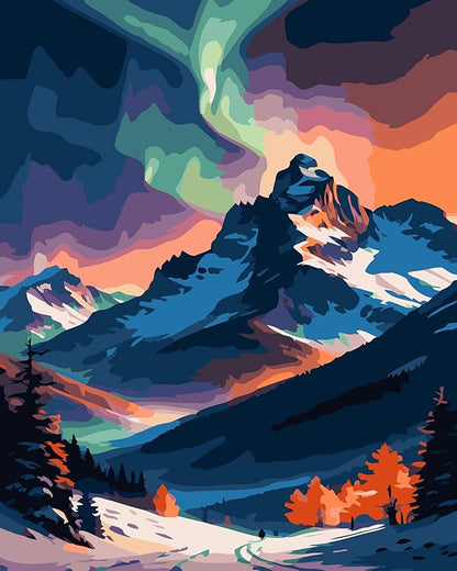 Craftmate Diy Paint By Numbers Rolled Canvas Art And Craft Kit For Adults And Kids Mountains 20 Inch X 16 Inch