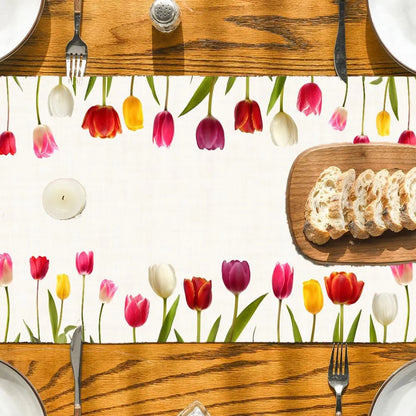 Ishro Home Premium Table Runner Colour Blooming Tulip