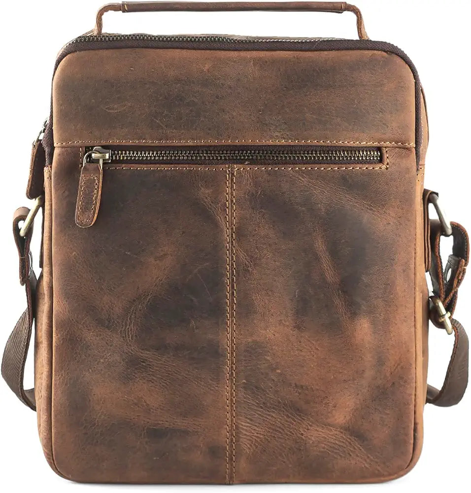 Goatter Men's Hunter Leather 11”Inch Multi Pocket Messenger Bags,  GTHT-05…