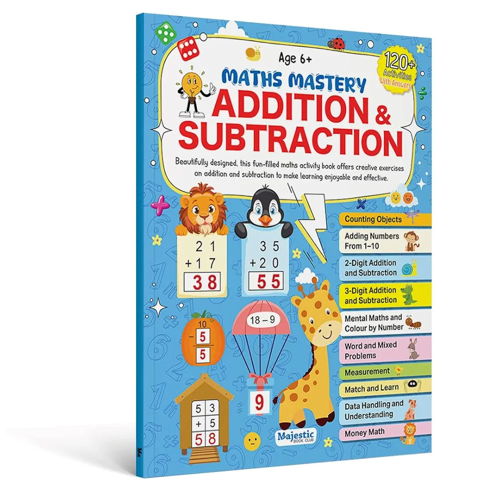 Addition & Subtraction Maths Activity Book for Kids | 120+ Engaging Activities | Fun Characters & Colourful Images | Skill Booster Activities for Children Age 6+ | Learn, Play Everyday | The Book Tree Books