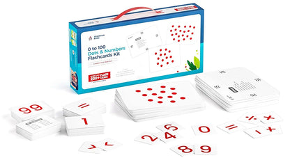SPARTAN KIDS® Spartan Kids 0 to 100 Dot & Number Flash cards Kit | A4 Size Numbers & Maths Symbols Dot Cards | Dot cards for Babies 1 to 100 | Easy & Fun way of Learning 3+ months babies | More Than 200+ Flash cards