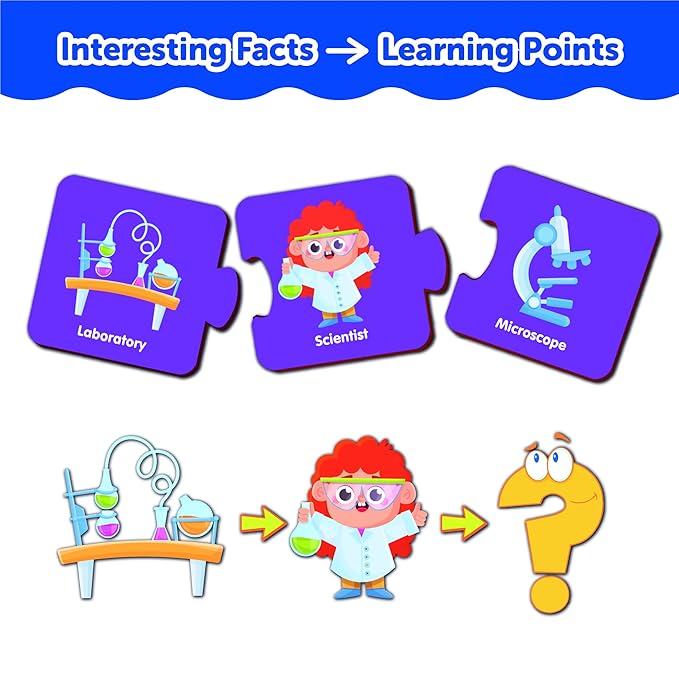 Mini Leaves Profession 3 Pieces Matching Wooden Puzzle Set of 5 | Montessori Early Educational Pre School Puzzle Toys for Kids