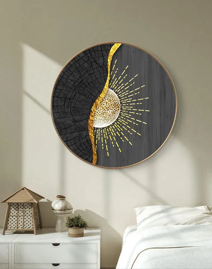 Livin'luxe Paintings Abstract Sunrise Modern Art Premium Lamination Golden GR-18