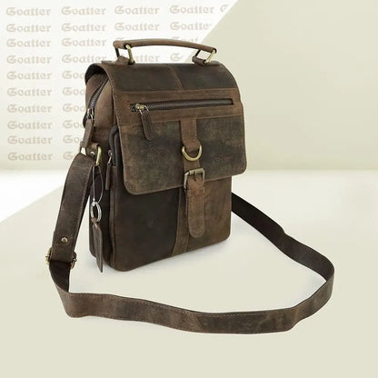 Goatter Men's Hunter Leather 11 Inch Messenger Bag [GTHT-12] 