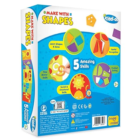 Imagimake Wildlife Themed 5 Animals Activity Puzzle Kit for 3 Years and Above Multicolour Baby