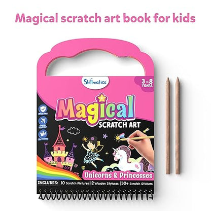 Skillmatics Paper Magical Scratch Art Book Unicorns & Princesses Multicolour Activity
