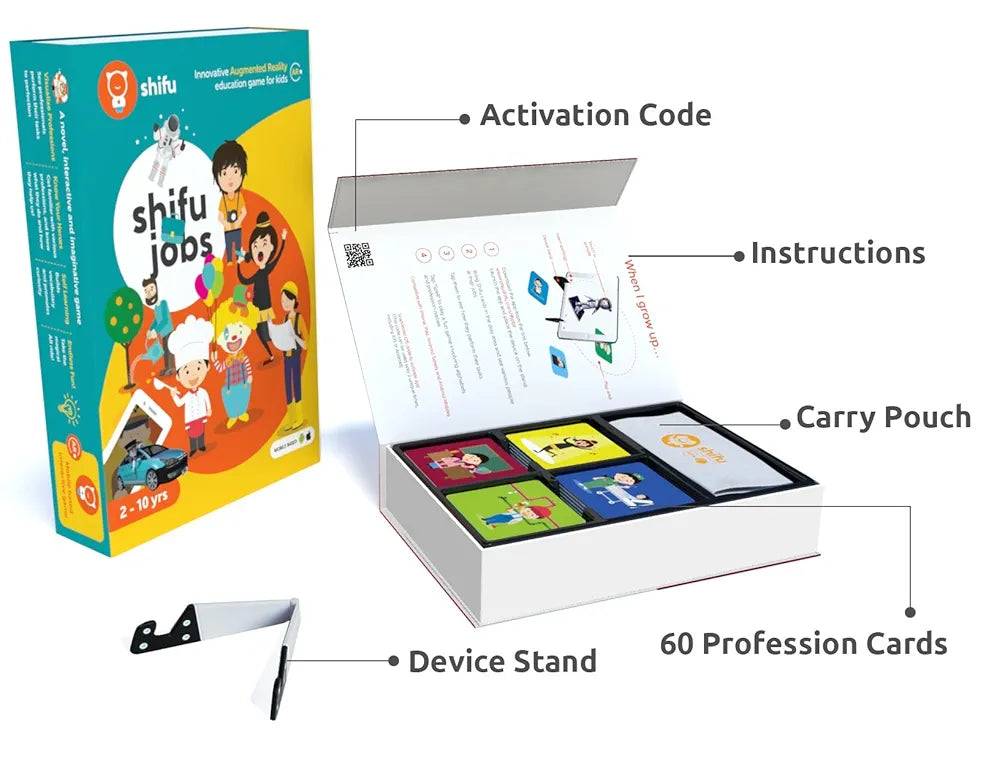 PlayShifu 60 Profession Flashcards for Kids - 4D Educational iOS and Android Jobs Augmented Reality Based Fun Learning, Interactive Game 