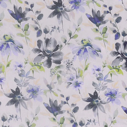 Cloth Fusion Blackout Printed Premium Door Curtains 7 Feet Long Set of 2 Blue Lotus