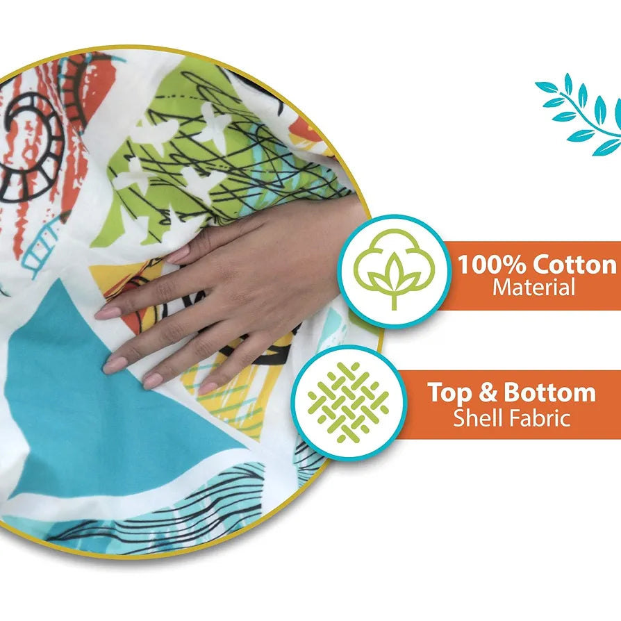 Divine Casa 100% Cotton Single Bed Dohar Lightweight AC Blanket Soft & Breathable Reversible Quilt Colour Lime Punch