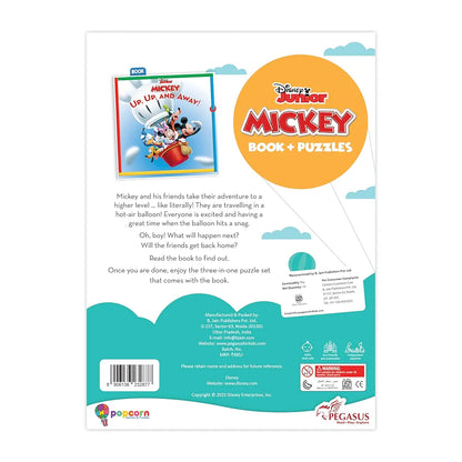 Disney Junior Mickey Book & Puzzles for Kids 4 Years and Above | Up,Up, and Away | 1 Book & 60 Piece Puzzles