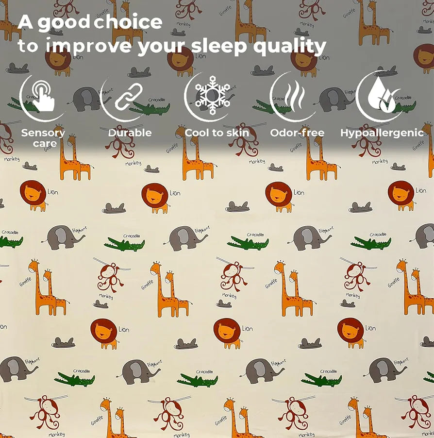Fresh From Loom Bed Sheet with 2 Pillow Cover Cartoon Printed Double Bed King Size Bedsheet 144 TC Multi-Color 2