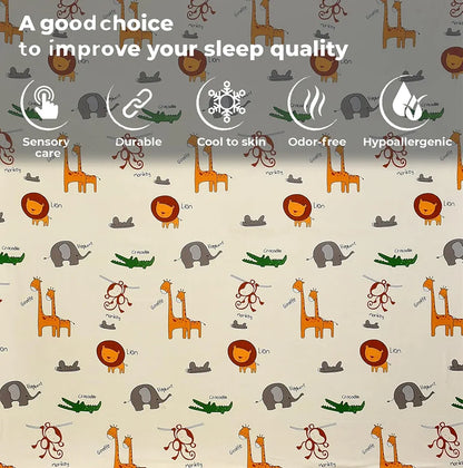 Fresh From Loom Bed Sheet with 2 Pillow Cover Cartoon Printed Double Bed King Size Bedsheet 144 TC Multi-Color 2