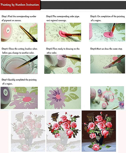 HASTHIP Wood Diy Oil Painting - Paint By Numbers For Kids And Adults Beginners Kits With Brushes .