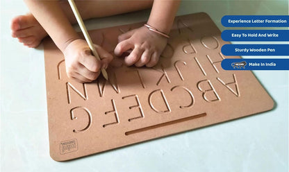Mini Leaves Alphabet Tracing Board Wooden Board Montessori | Tracing Letters for Kids Toddler Writing Tools for Beginners