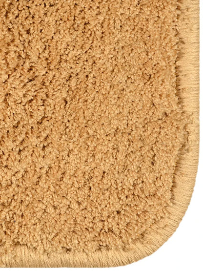 Saral Home Solid Neo Shaggy Yarn Durable & Washable Multipurpose Runner Colour Gold