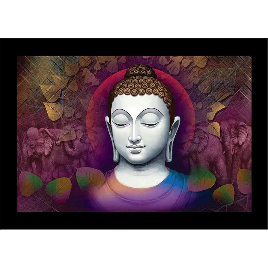 Lifehaxtore Positive Aura Buddha Art Framed Painting