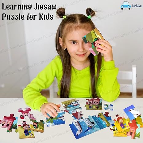 FunBlast Air Transport Jigsaw Puzzle for Kids 24 Pcs Jigsaw Puzzle