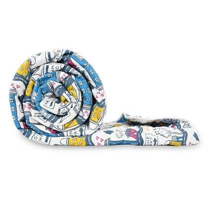 Divine Casa 120 GSM Cotton Single Bed Comforter Soft & Lightweight Reversible All-Season Blanket Colour Heaven White