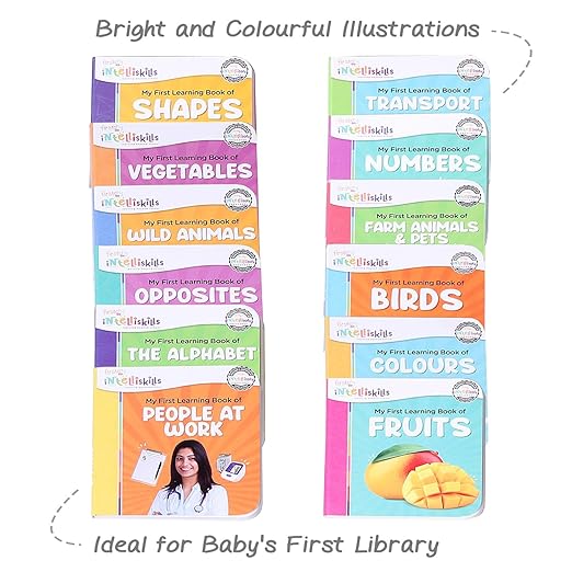 Firstcry Intelliskills My First Learning Set of 12 Premium Board Books for Babies & Toddlers | Early Learning Educational & Activity