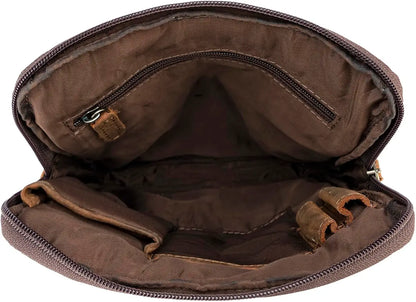 Goatter Genuine Leather Slim Design Multi Pocket 11" Inch Messenger Sling Bag For Men,