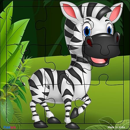 Fiddly's Wooden Jigsaw Puzzle for Children Paperless Puzzle - 9 Pieces | Pack of 6