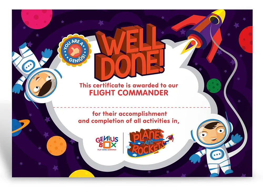 Genius Box Educational Toy for 5+ Year Age: Planes and Rockets DIY, Activity Kit, Learning Kit, Educational Kit, STEM Toy