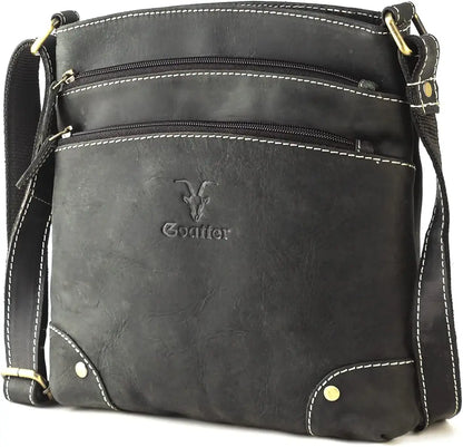 Goatter Genuine Leather 9.5" Inch Sling Cross-BodyBag for Girls And Women,