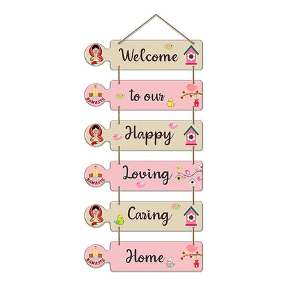 Artvibes Quotes Decorative Wall Art Mdf Wooden Wall Hanger for Living Room | Set of 6