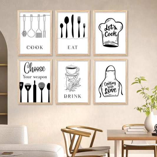 Kotart Restaurant Theme Digital Painting for Kitchen Restaurant Cafe Wall Decoration B