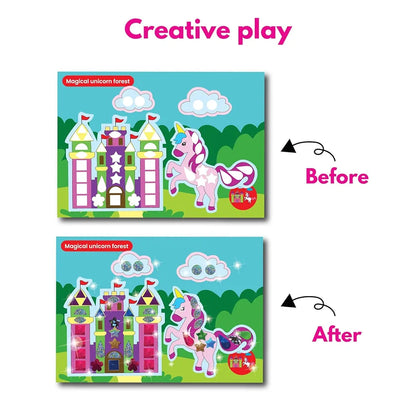 SparkLPlay Art and Craft Kit. Toys for Girls,Foil Fun Activity,Birthday Gift for Girls Ages 4 to 9,Craft Boards 6, Sticker Pages 6, Color Foils 40+, Stickers 190+. DIY Craft. , Multicolor