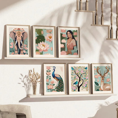 Kotart Traditional Indian Inspired Wall Art Prints for Home and Office Decor A