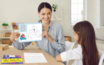 Popcorn Games & Puzzles Fine Motor Skills Wipe & Clean Reusable Learning Social_Skills Flash Cards 2+ Years Kids|Master The Motor Skills of Your Brain 16 Cards with Wipe & Clean Marker