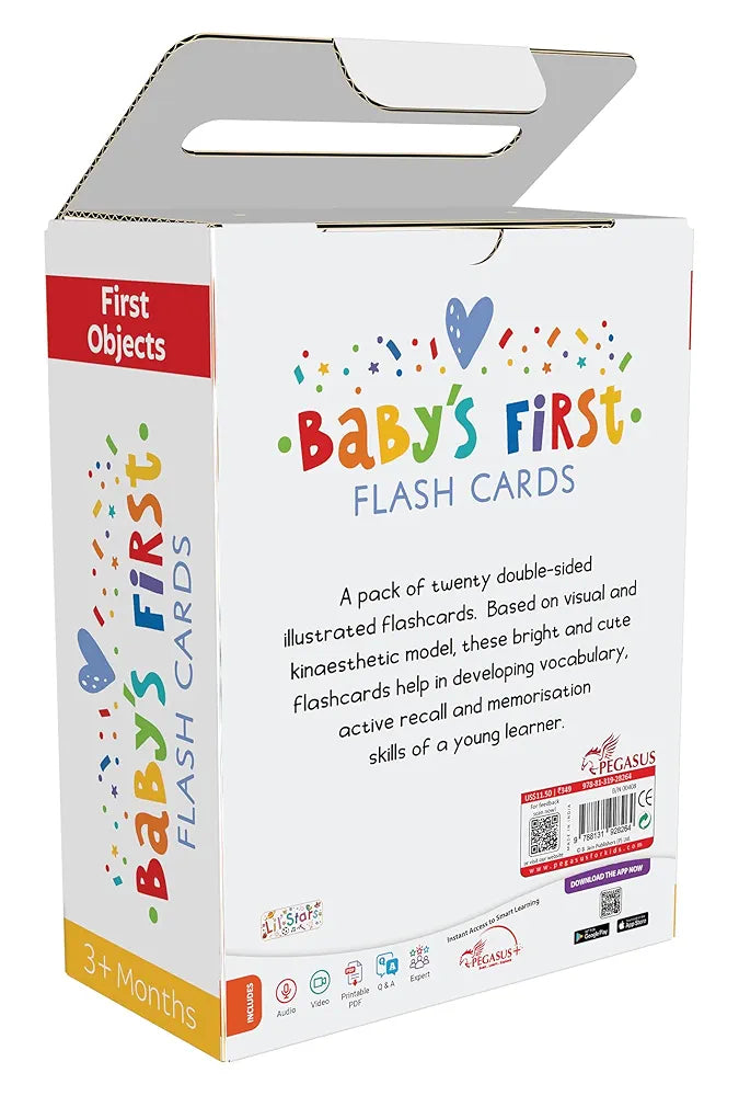 First Objects Baby's Flash Card Learning Educational Toy for Toddler Kids Ages 3 Month+ Best Birthday Gift Early Learning - 20 Cards for Upto 2 Years